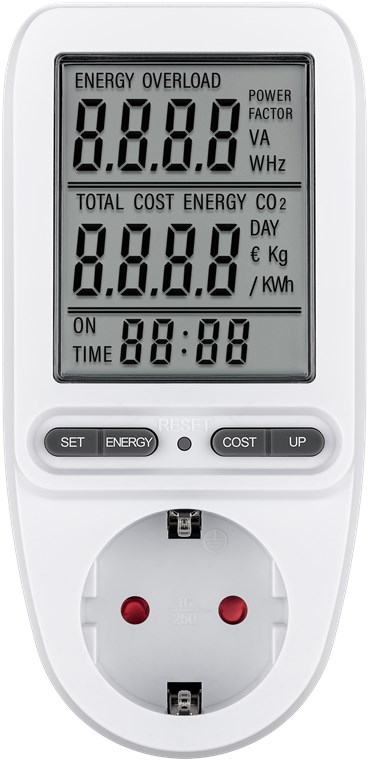 Digitales Energiekostenmessgerät Pro, zur Messung des Stromverbrauchs und Stromkosten von elektrischen Haushaltsgeräten