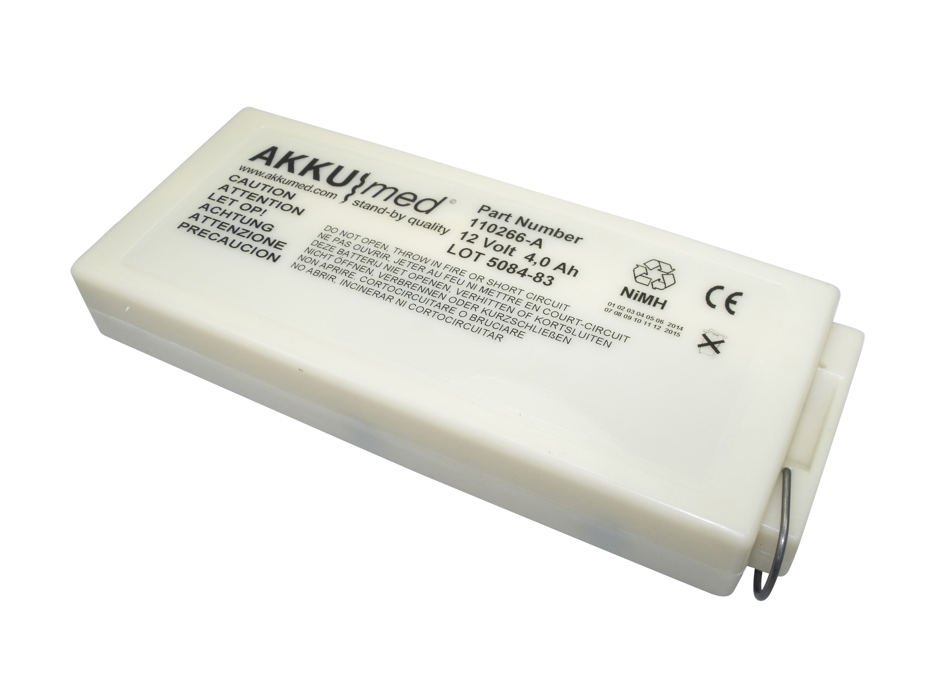 NiMH Akku passend für Welch Allyn, MRL Defibrillator PIC30,40,50 - 001647-U