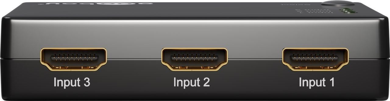 HDMI™ Umschaltbox zum Anschluss von bis zu 3 Quellgeräten, 3in / 1out