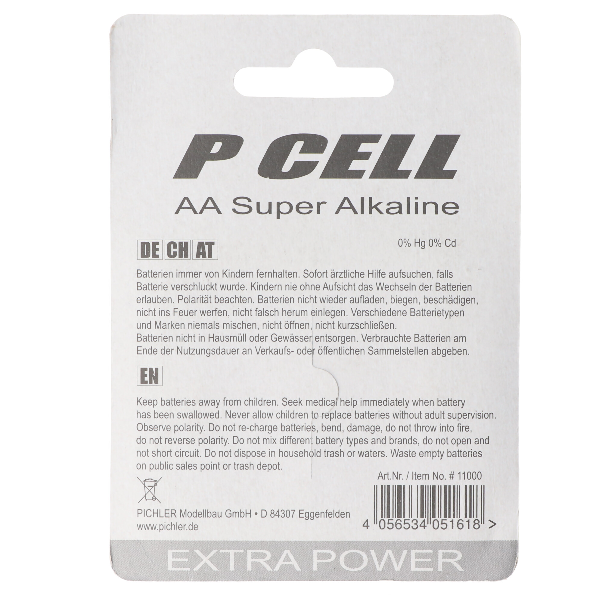 P-Cell Mignon AA Batterien im praktischen 4er Set, 4 Stück LR6 1,5V Batterie