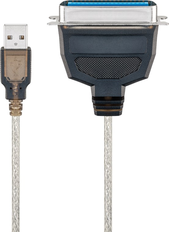 Goobay USB-Druckerkabel Transparent - USB 2.0-Stecker (Typ A) > Centronics-Stecker (36-Pin)