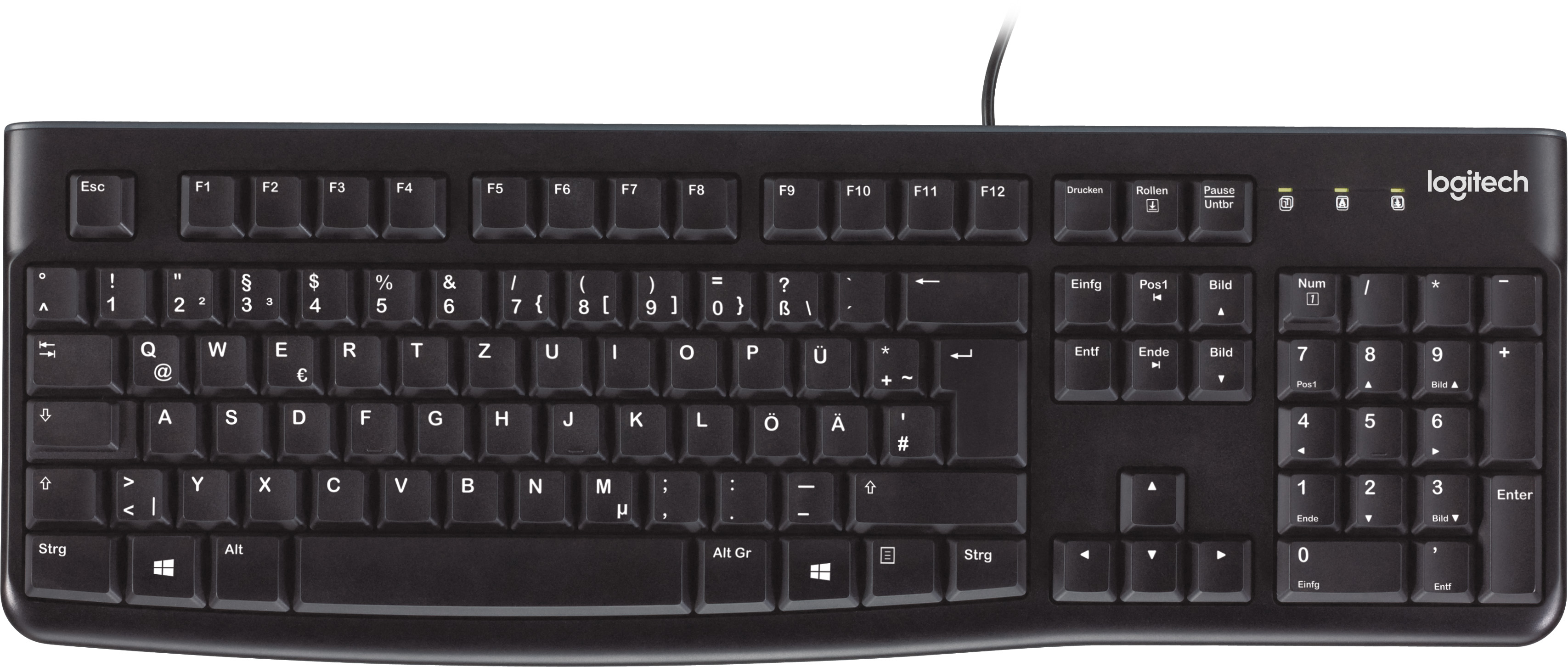 Logitech Tastatur K120, USB, schwarz DE, Business