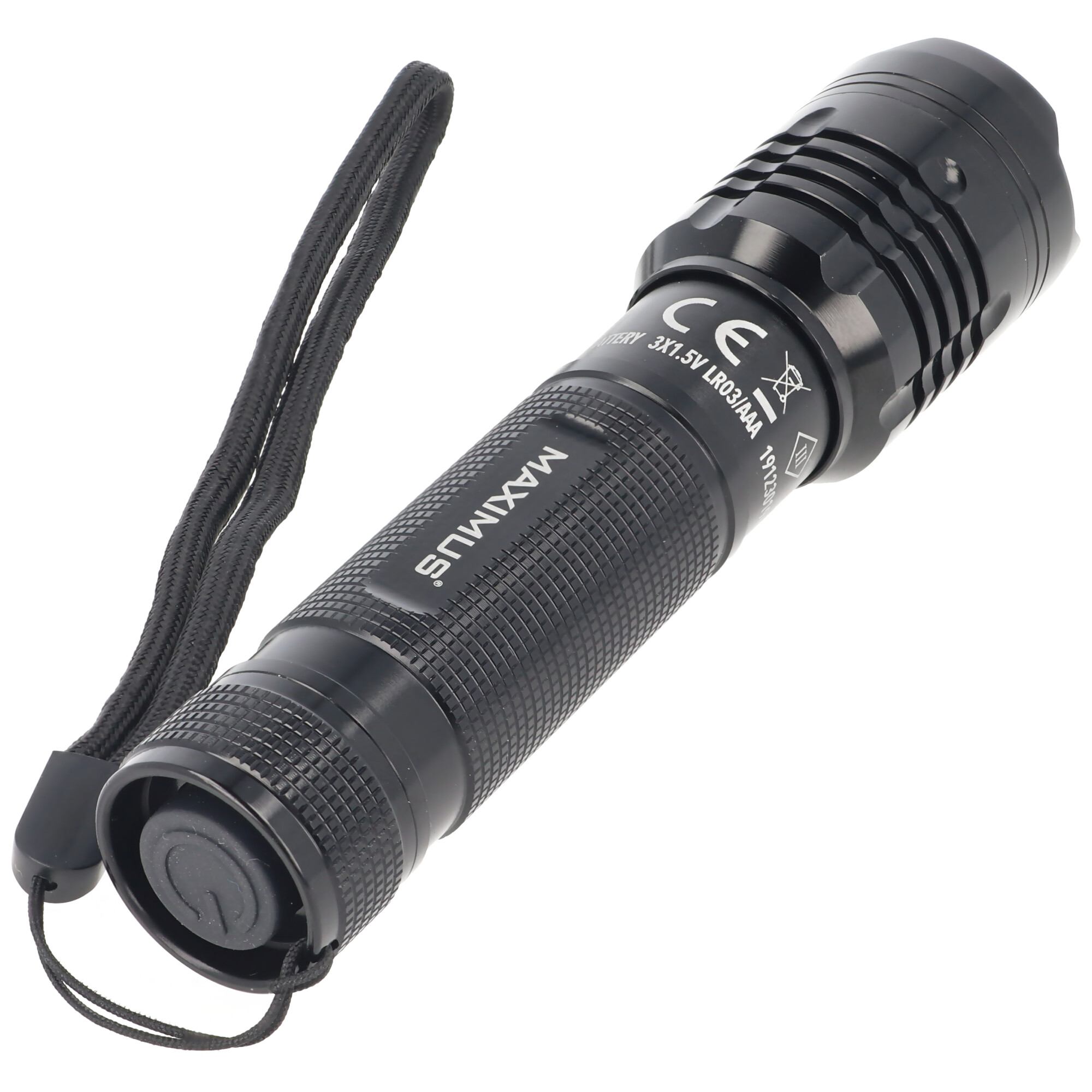 Zoom Fokus LED-Taschenlampe mit 5 Watt LED max. 535 Lumen, inklusive 3 AAA Duracell Batterien