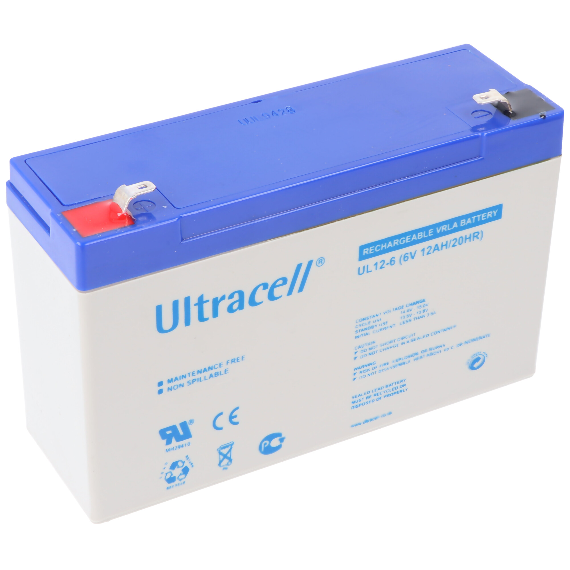 Ultracell UL12-6 6V 12Ah Bleiakku AGM Blei Gel Akku