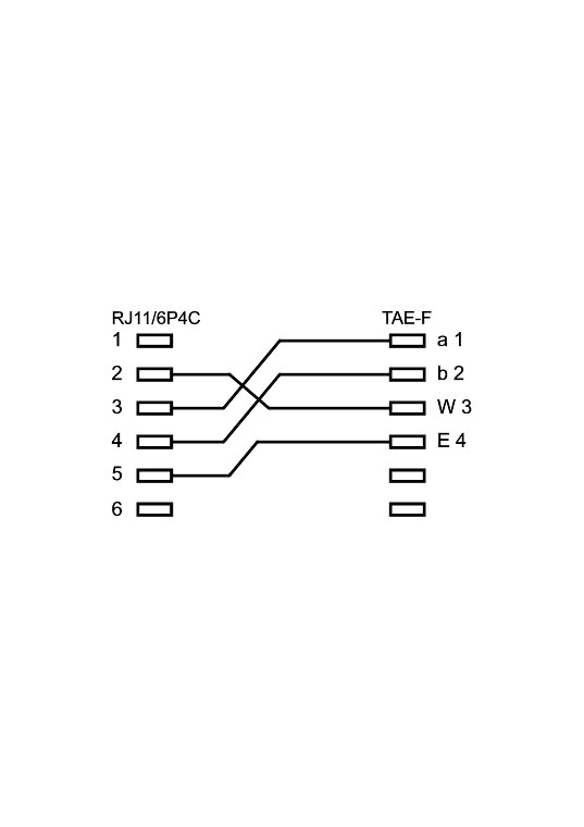 Goobay TAE Telefon Adapter Stecker - TAE-F-Buchse > RJ11/RJ14-Stecker (6P4C)