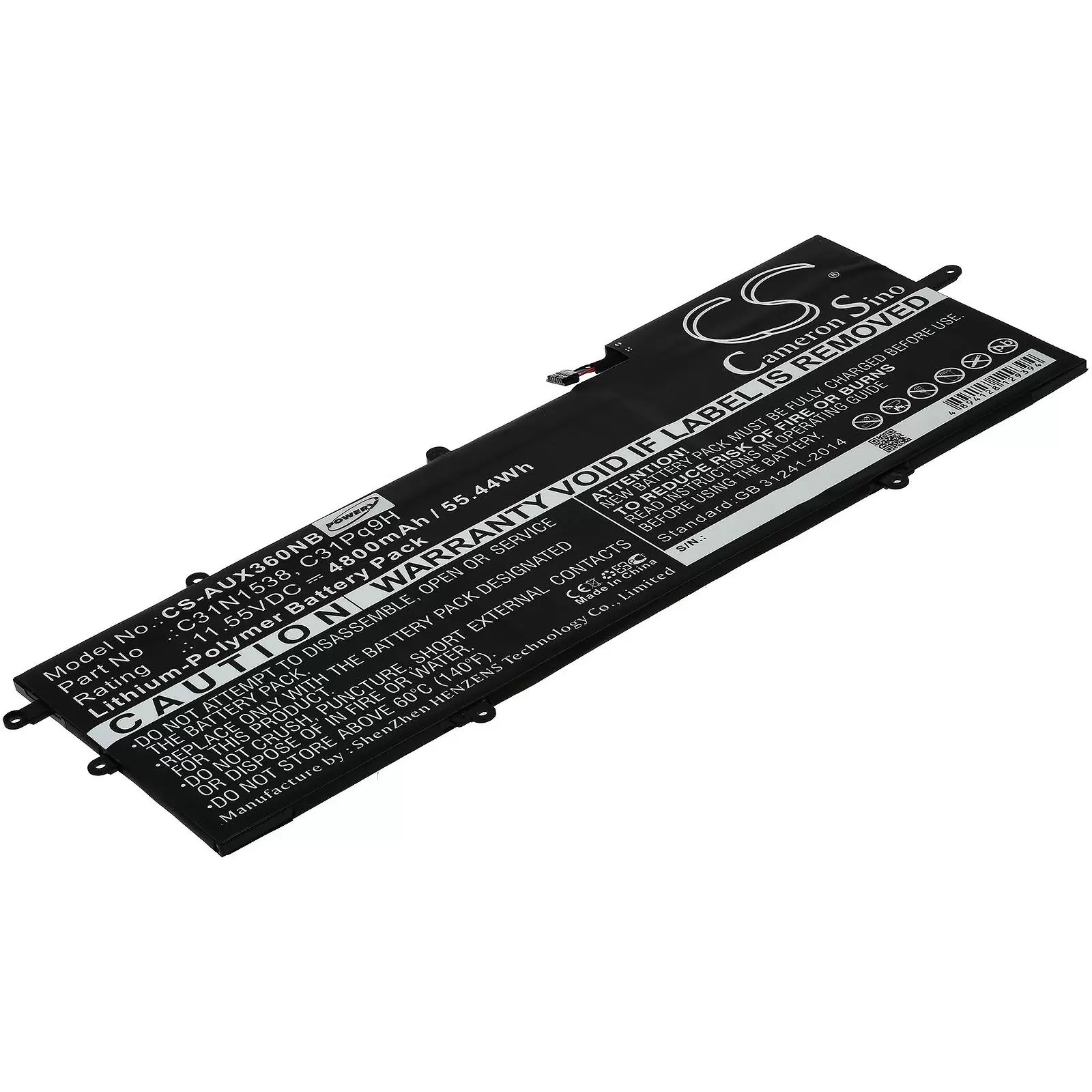 Akku für Laptop Asus ZenBook Flip UX360 / UX360UA / Typ C31N1538 - 11,55V - 4800 mAh
