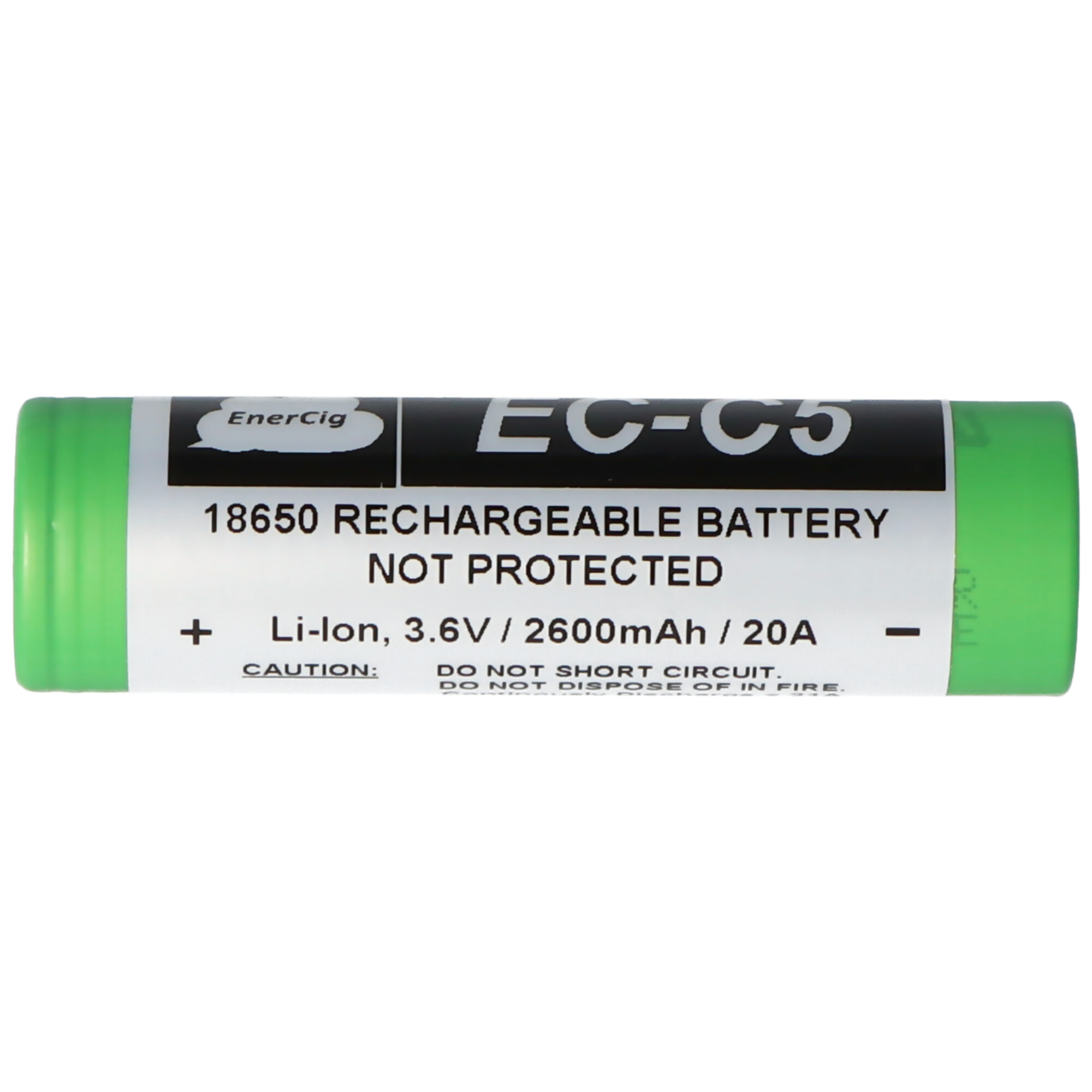 Enercig EC-C5 2600mAh 3,6 Volt bis 3,7V US18650VTC5 ohne Schutzschaltung