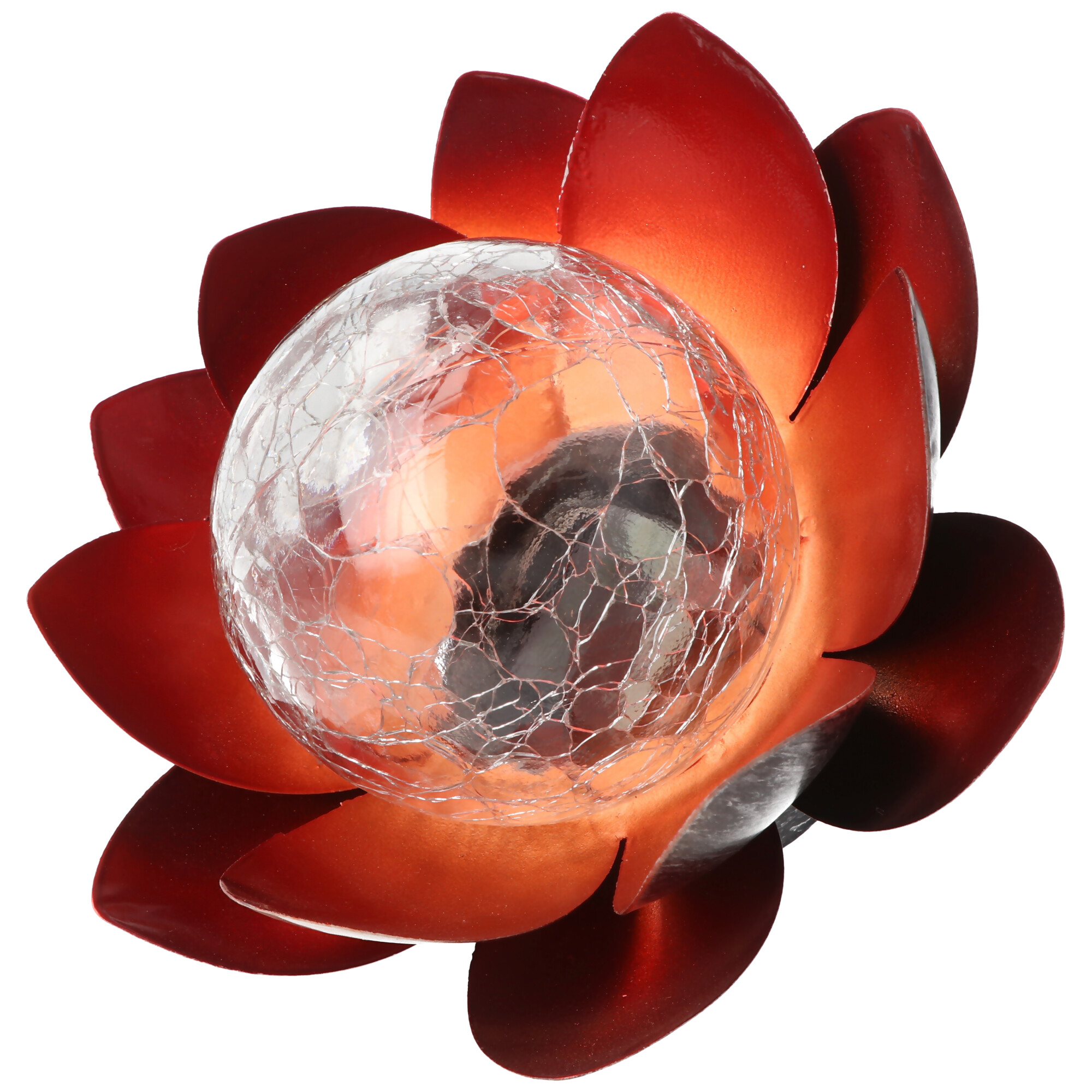 Lotusblume Solar LED Gartenlicht Mini mit einer warmweißen LED, Solarpanel und Akku