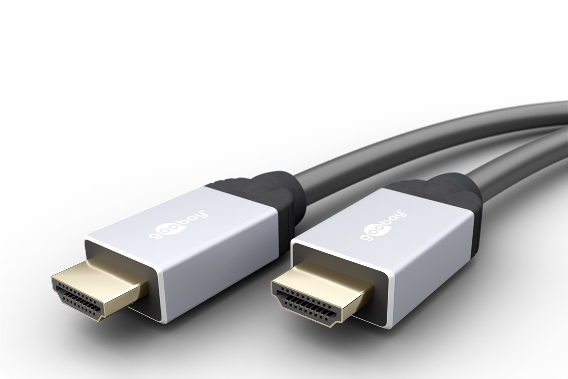 High-Speed HDMI-Kabel mit Ethernet, HDMI-Stecker Typ A auf HDMI-Stecker Typ A, vergoldete Kontaktflächen und optimierter Knickschutz