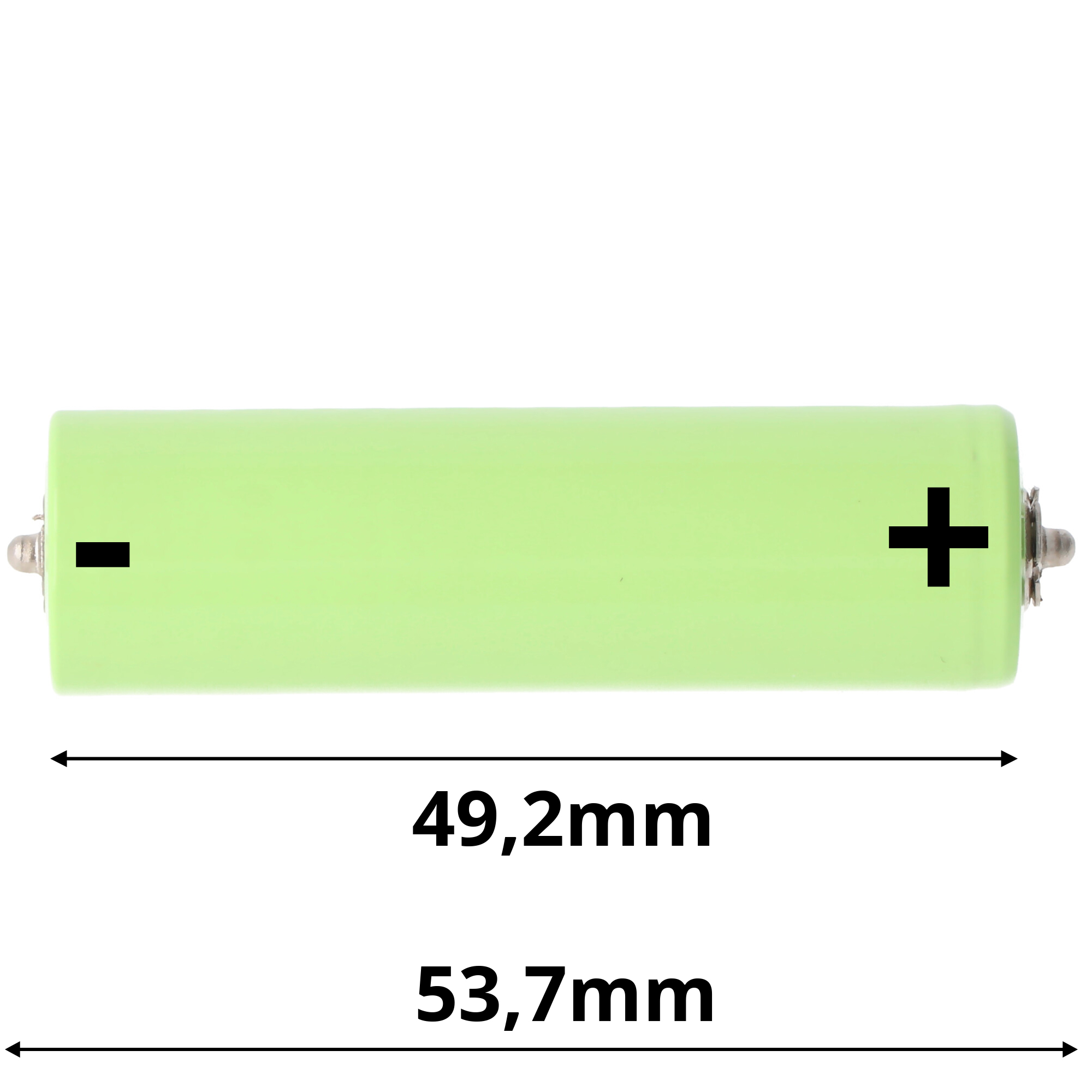 NiMH49,40  x 14,5mm (54,2) mit Stiftkontakten Akku exakt passend für Braun 390cc Akku NiMH, Länge 54,2 und 50,1mm beachten
