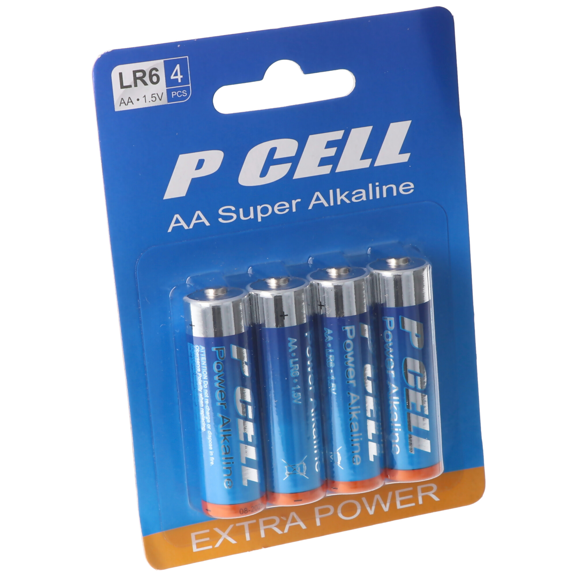 P-Cell Mignon AA Batterien im praktischen 4er Set, 4 Stück LR6 1,5V Batterie