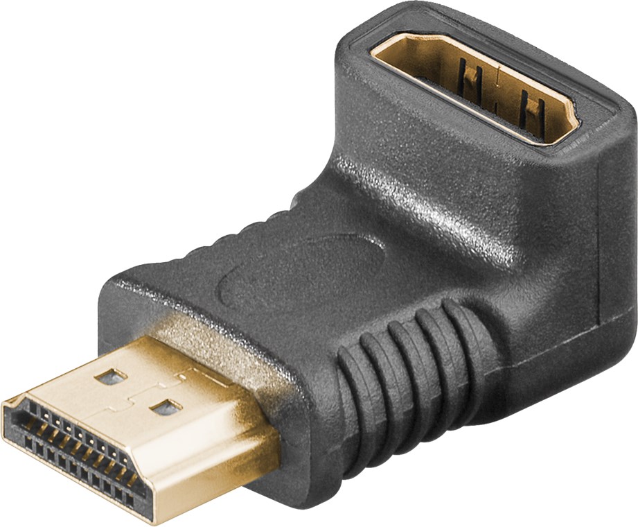 Goobay HDMI™-Winkeladapter, vergoldet - HDMI™-Buchse (Typ A) > HDMI™-Stecker (Typ A) 270°