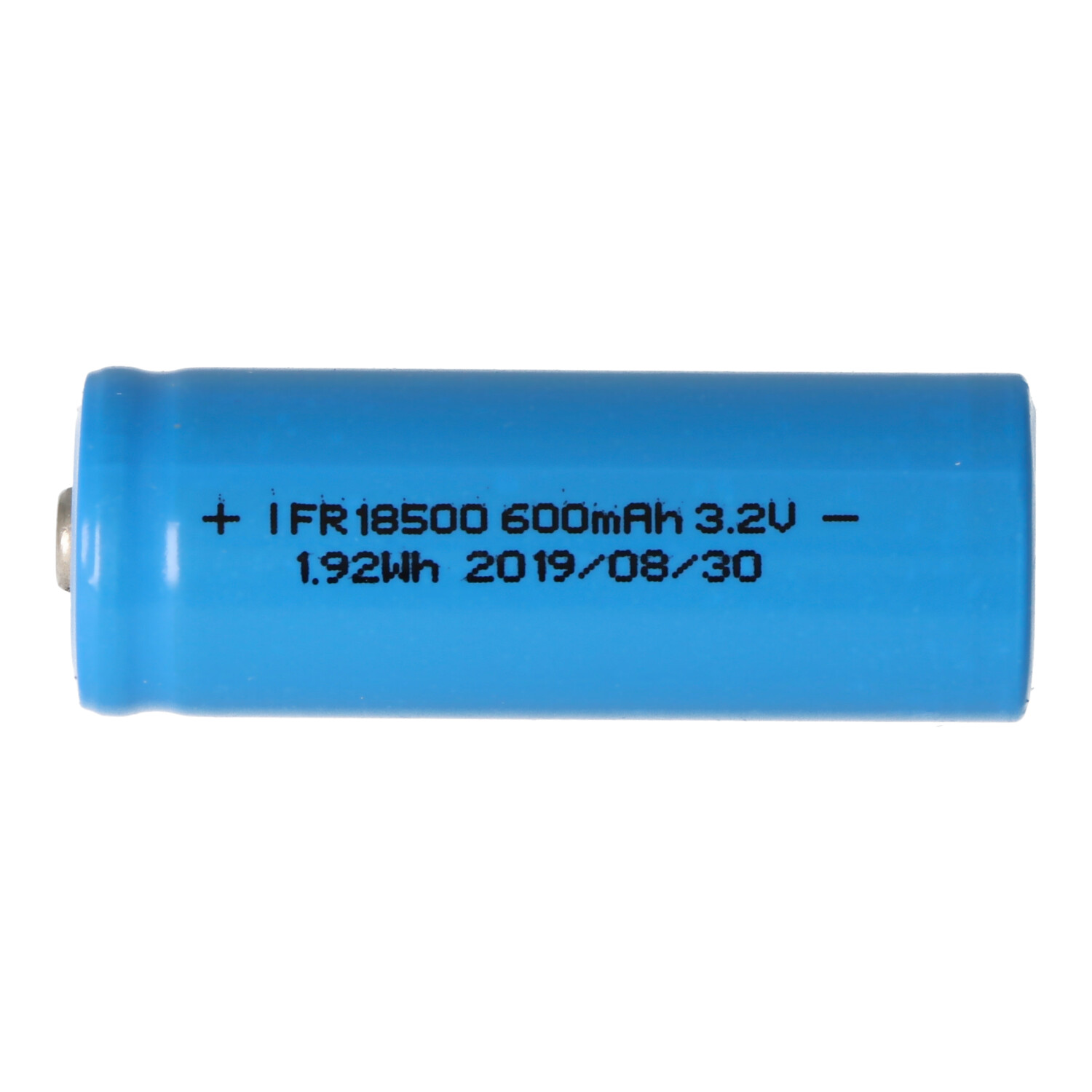 IFR 18500 600mAh 3,2V LiFePo4 Akku, beachte Abmessungen ca. 49,95x18,15mm Button Top ungeschützt