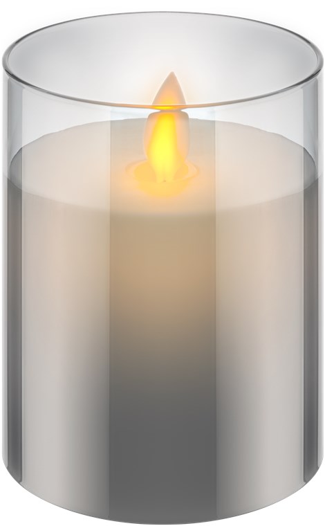 Goobay 3er-Set LED-Echtwachs-Kerzen im Glas - Wunderschöne und sichere Lichtlösung für viele Bereiche wie Haus und Loggia, Büros oder Schulen