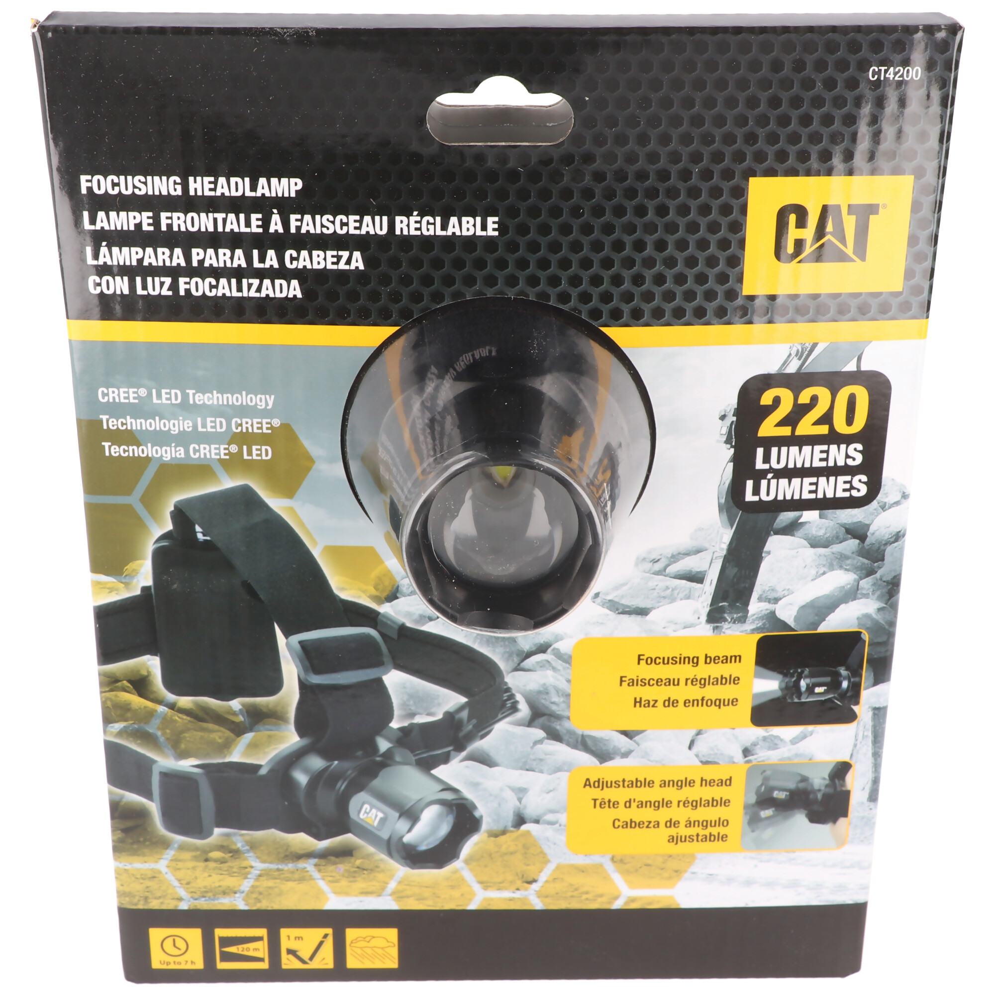 CAT CT4200 fokussierbare LED Kopfleuchte mit Gelenkkopf 220 Lumen