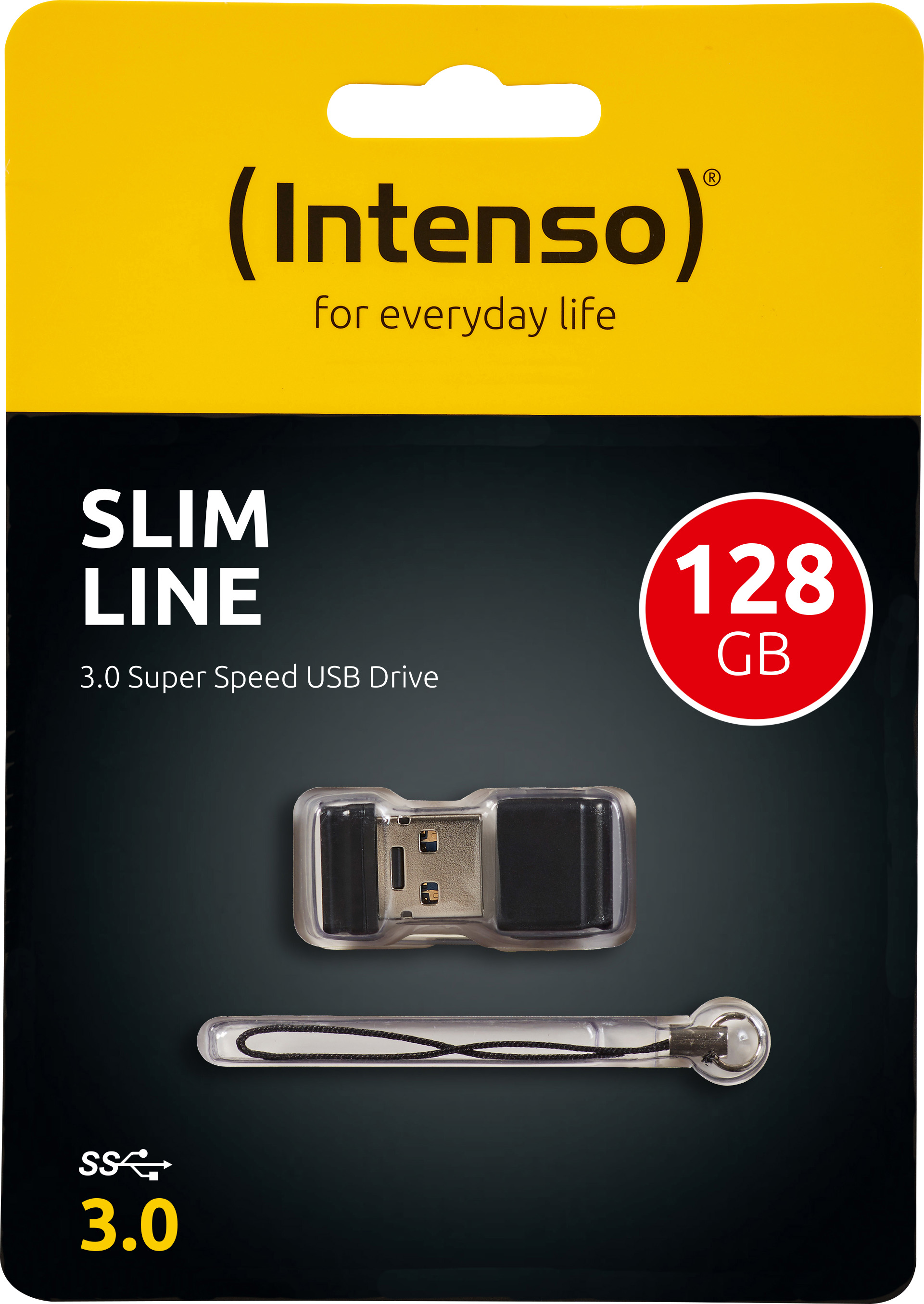 Intenso USB 3.0 Stick 128GB, Slim Line, schwarz Typ-A, (R) 100MB/s, Retail-Blister