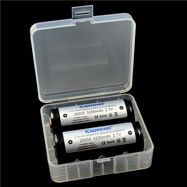 Aufbewahrungsbox D1 für 4x 18650 oder 2x 26650 Li-Ion-Akku max. 65,5mm, nicht passend für geschützte 18650 Akkus