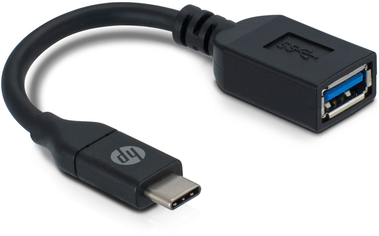 HP USB-C™ auf USB A Kabel, schwarz - Ideal zum Anschließen an Mäuse, Tastaturen und USB-Flash-Speicher