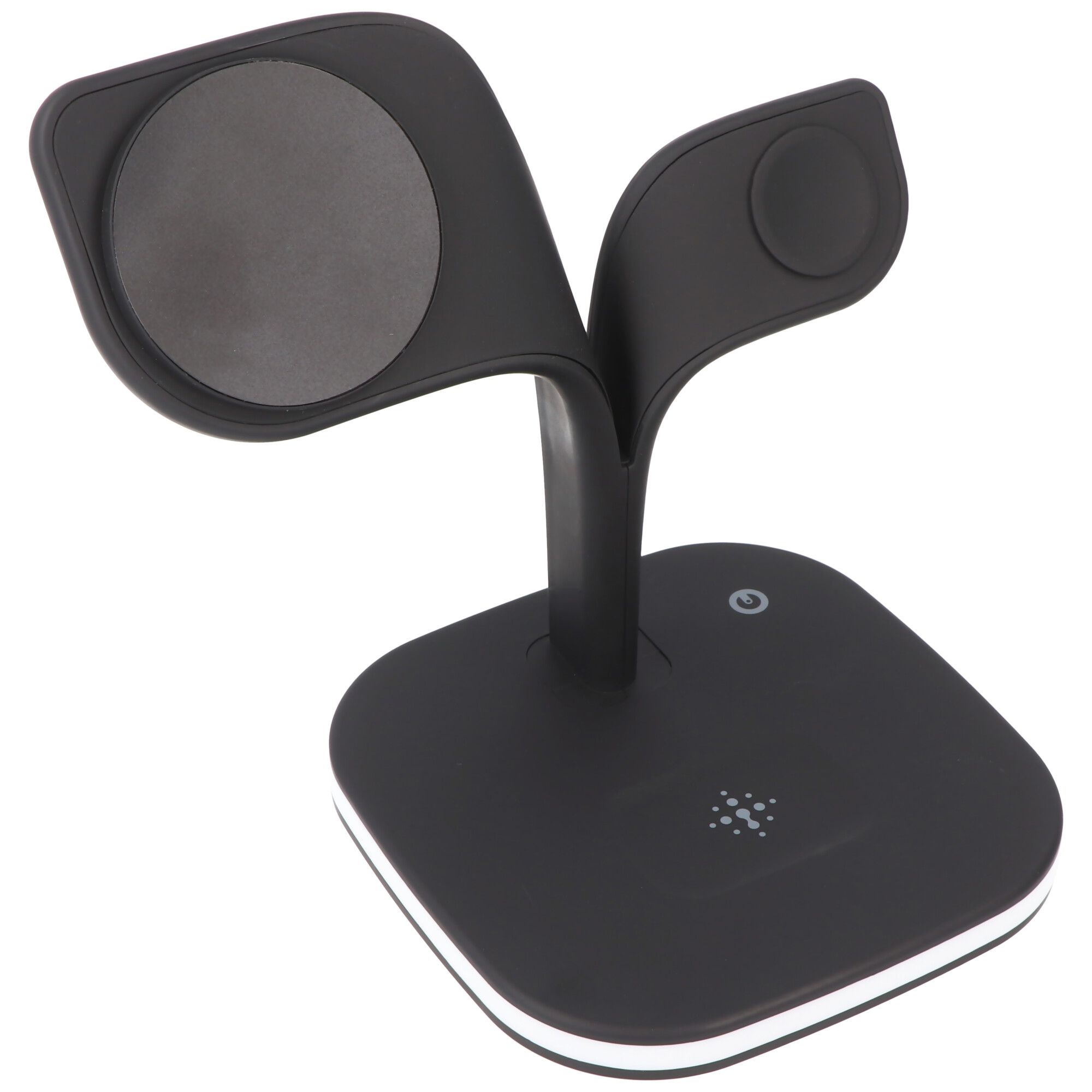 Kabellose 5in1 Qi-Ladestation schwarz für Smartphone Smartwatch und In-Ear-Kopfhörer