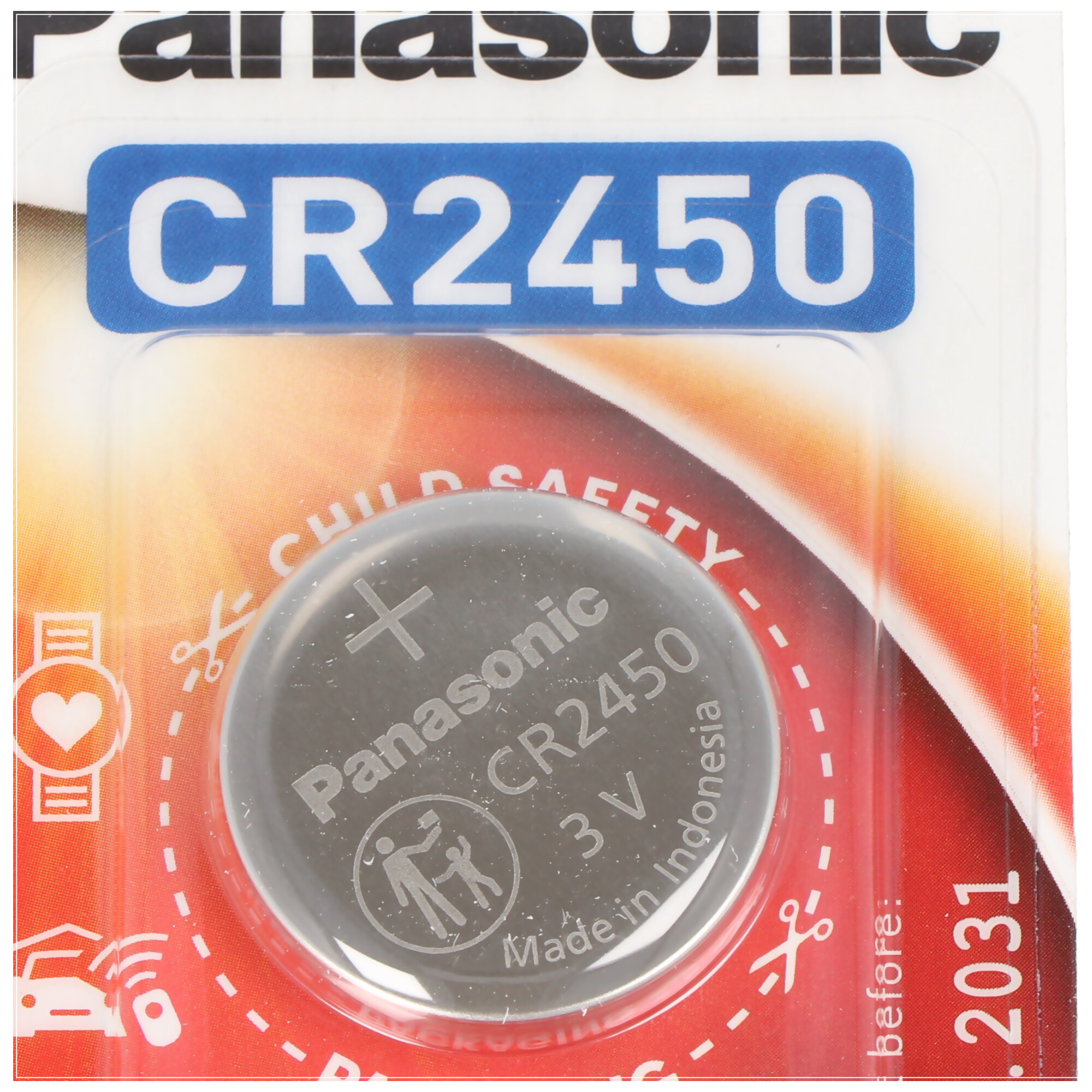 Panasonic CR2450 Lithium Batterie IEC CR 2450 EL, 5410853014355 CR-2450EL/1B