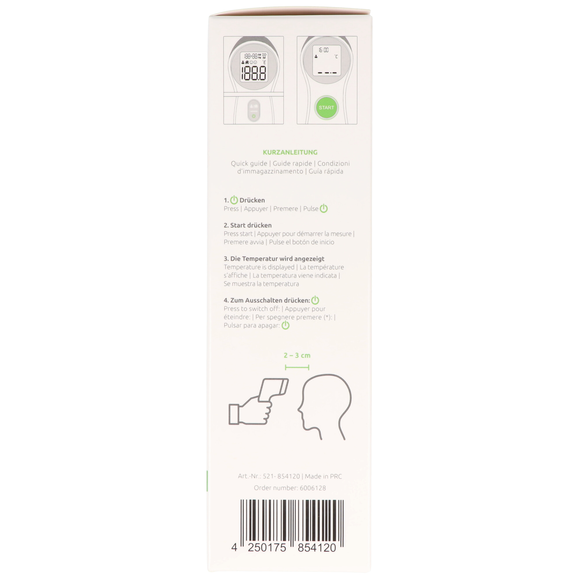 Dr. Senst® Infrarot Stirn-Thermometer DET-306 kontaktlos & sicher