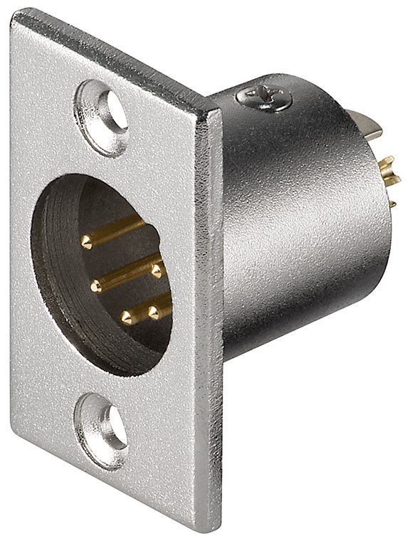 Goobay Mikrofon-Einbaustecker, XLR-Stecker (5-Pin) - mit vergoldeten Kontakten