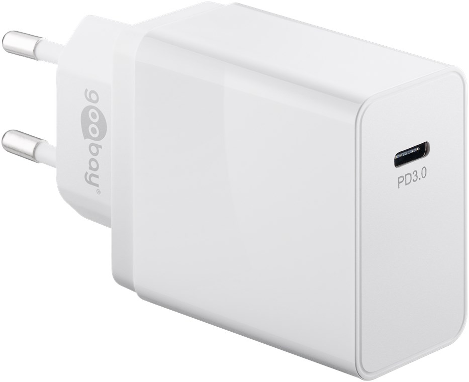 Goobay USB-C™ PD (Power Delivery) Schnellladegerät (25W) weiß - geeignet für Geräte mit USB-C™ (Power Delivery) wie z.B. Samsung Galaxy S21, S20