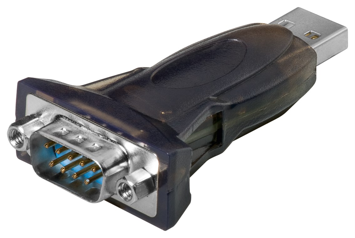 Goobay USB auf seriell RS232 Konverter/Adapter, Transparent - USB 2.0-Stecker (Typ A) > D-SUB/RS-232-Stecker (9-polig)