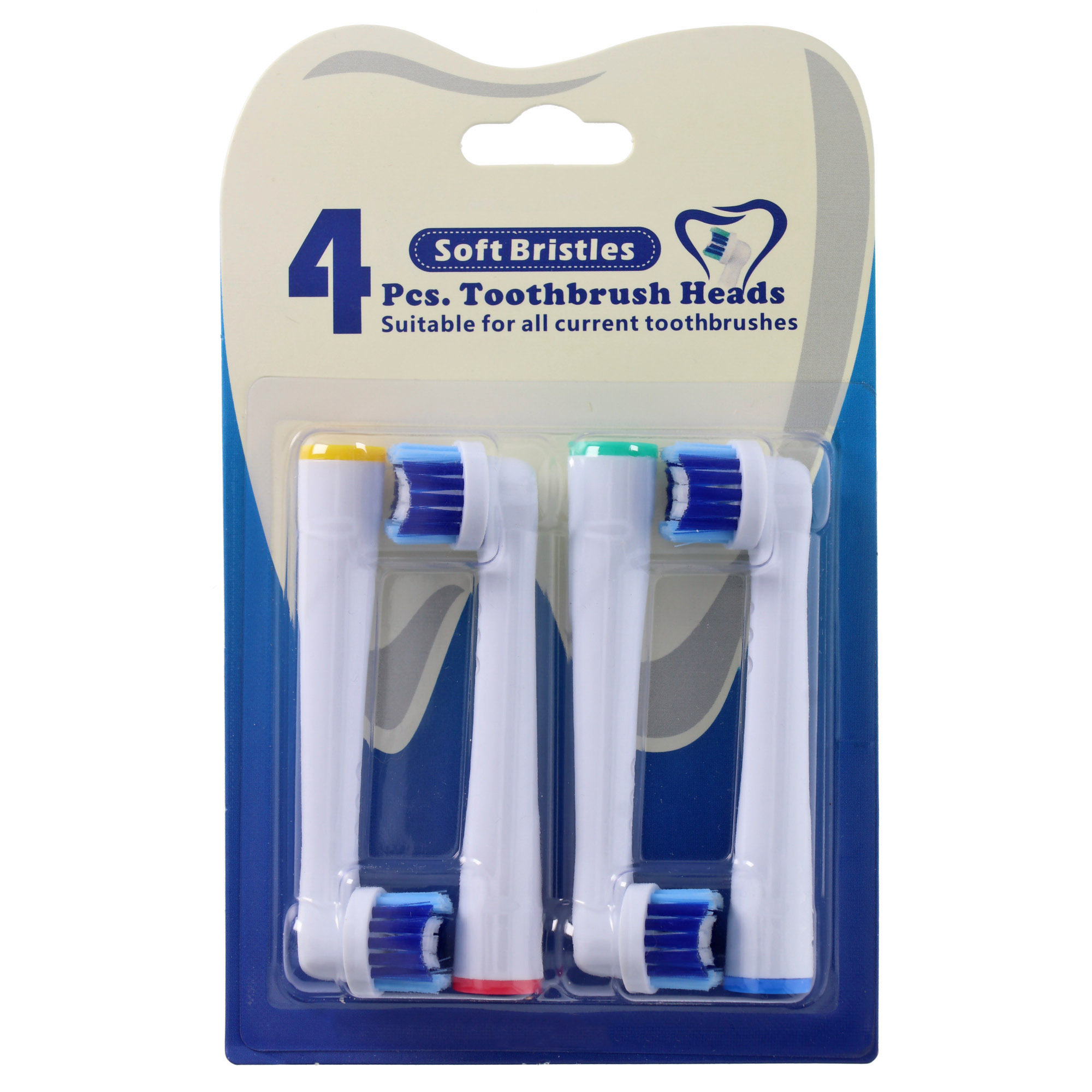 4 Stück Cleaning Brush V2 Ersatz-Zahnbürstenkopf für elektrische Zahnbürsten von Oral-B, passend z.B. für Oral-B D10, D12, D16, D12 und viele andere Modelle von Oral-B