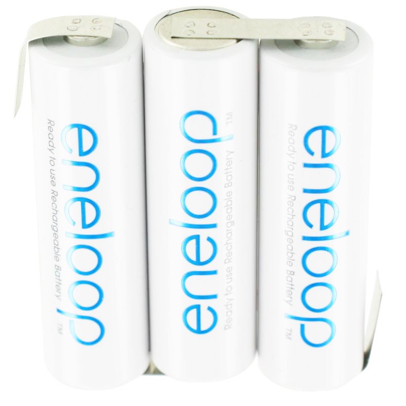 Panasonic eneloop Standard 3,6 Volt AkkuPack AA mit Lötfahnen, mit bis zu 2000mAh Kapazität