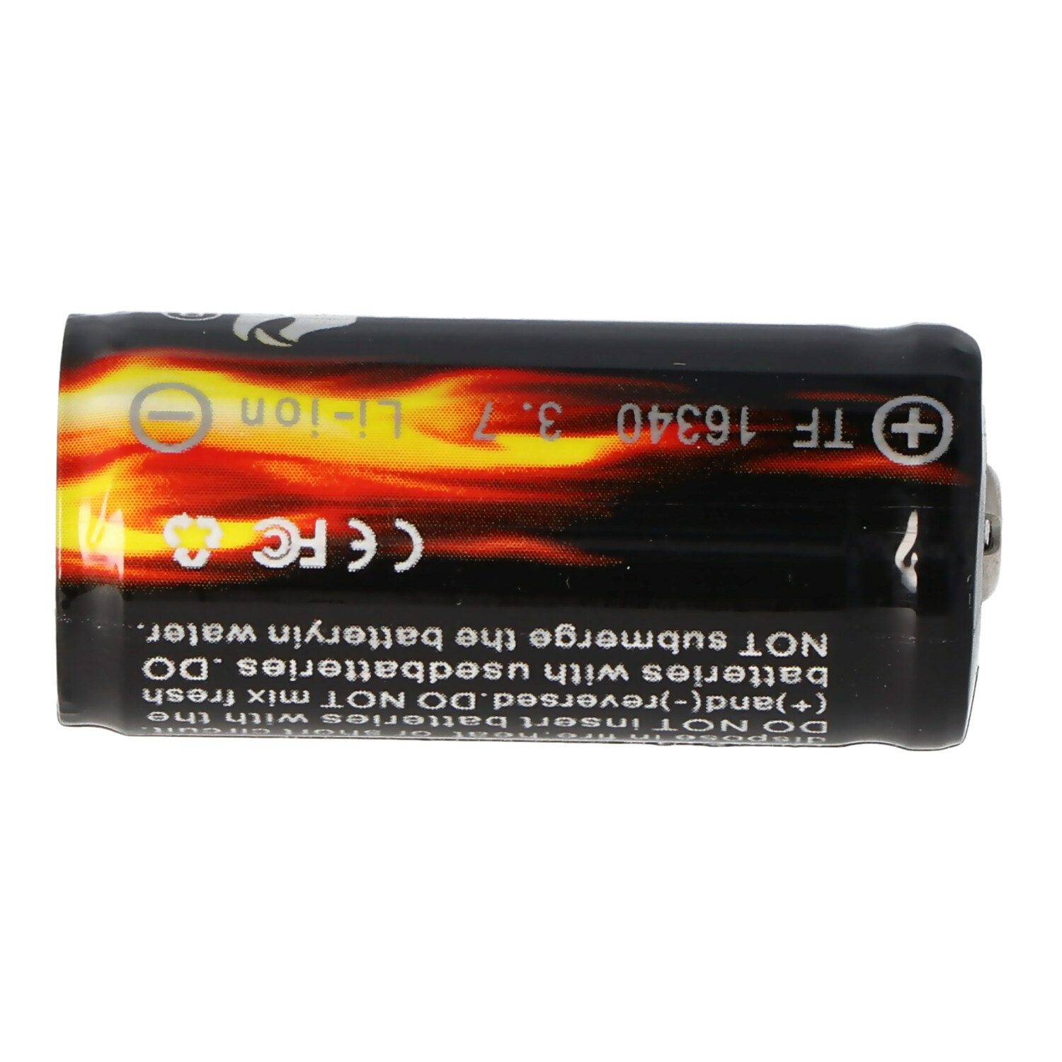 Trustfire 16340 Li-ion Akku 880mAh 3,6V - 3,7V PCB geschützt 36x16,4mm ACHTUNG: Lila Schutzfolie vor Gebrauch entfernen...!!!