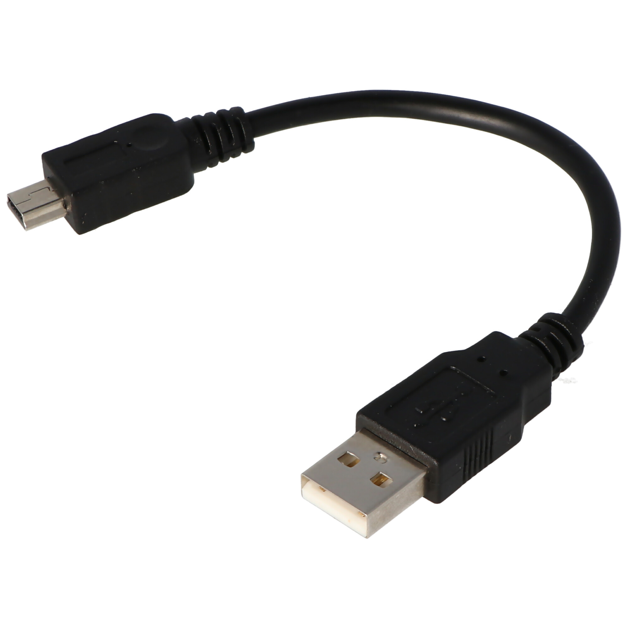 USB 2.0 Hi-Speed Kabel, USB auf USB-Mini Stecker, schwarz, Länge 15cm