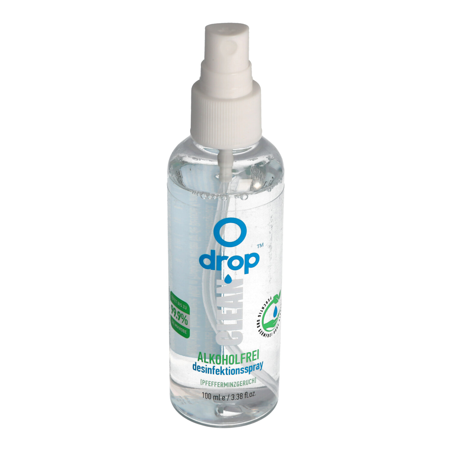 Drop Clean, das alkoholfreie Desinfektionsmittel, 100ml Hände-Desinfektionsspray mit angenehmen Minzduft