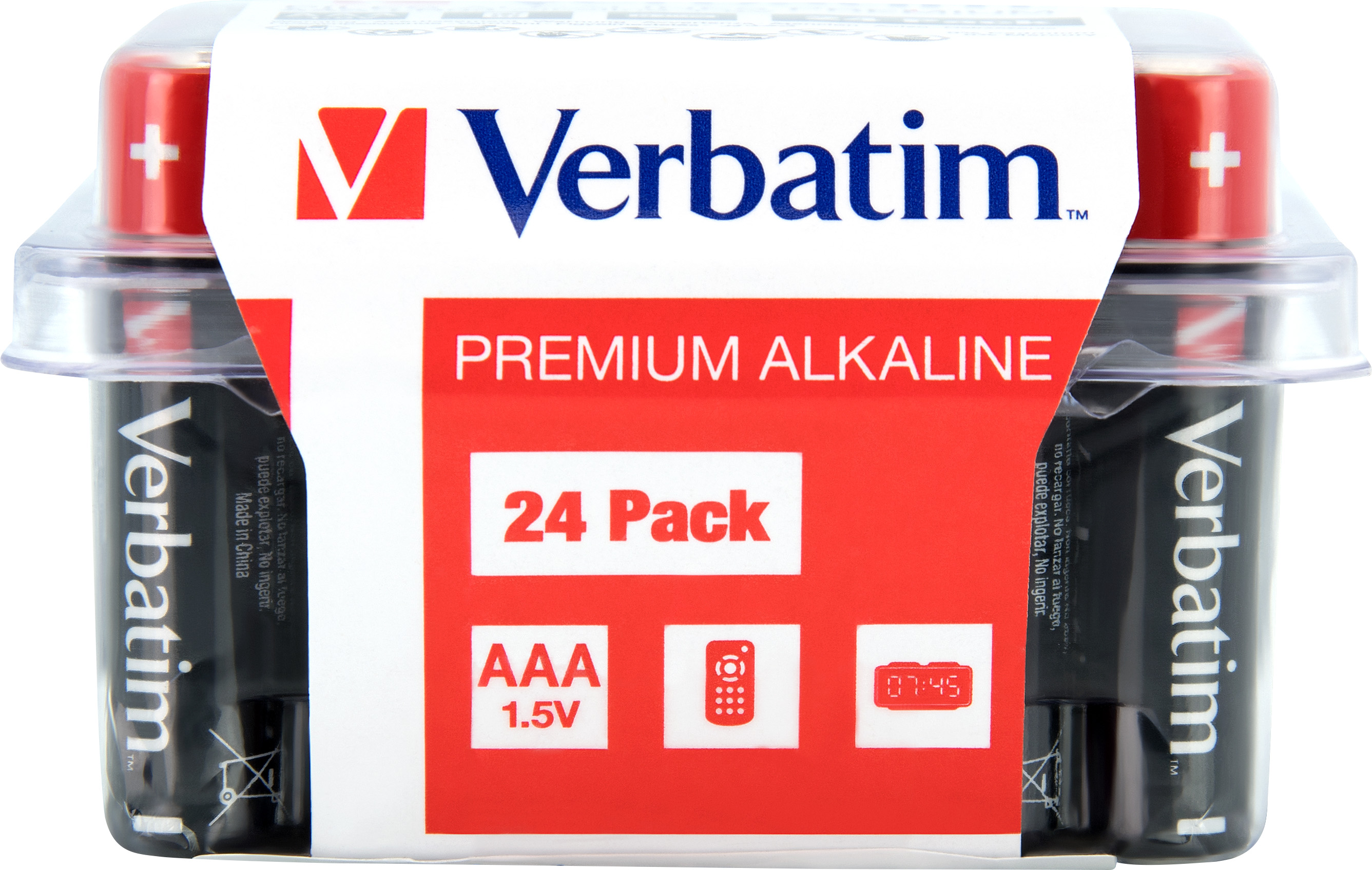 Verbatim Batterie Alkaline, Micro, AAA, LR03, 1.5V Premium, Retail Box (24-Pack)