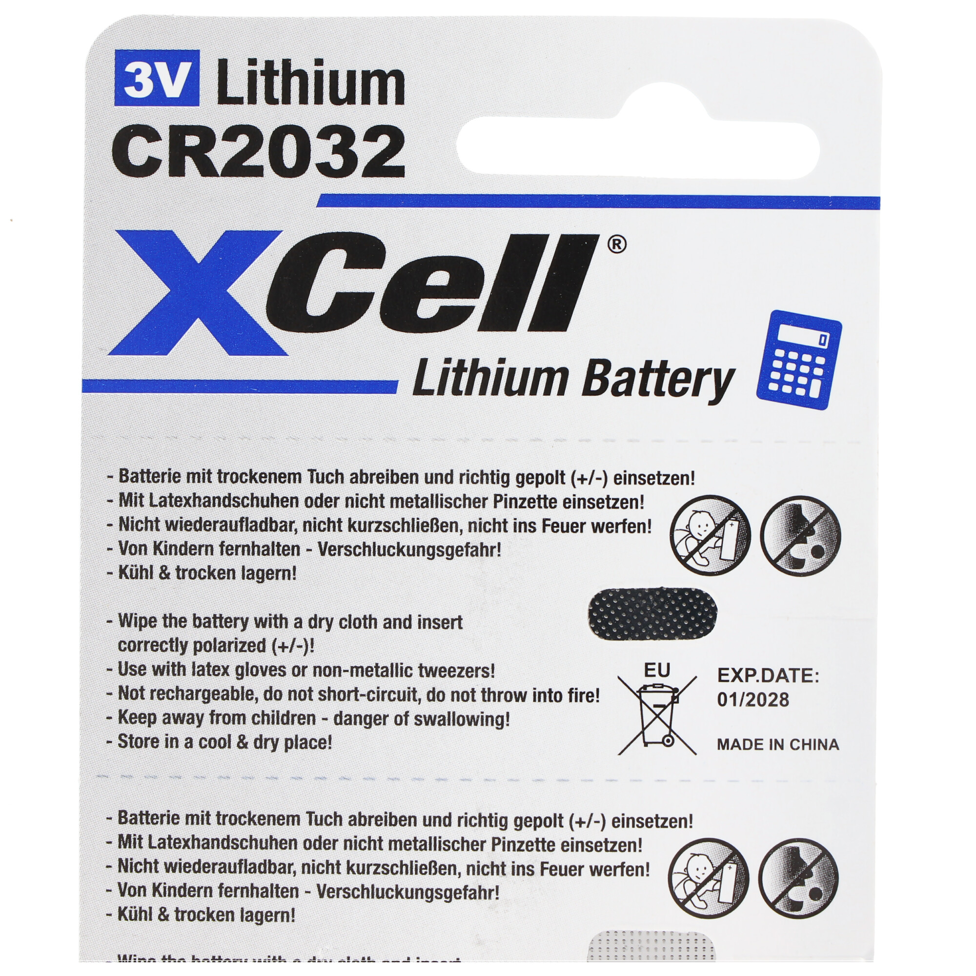 5er-Sparset CR2032 Lithium Batterie 3V, CR2032 Batterien im praktischen 5er Set