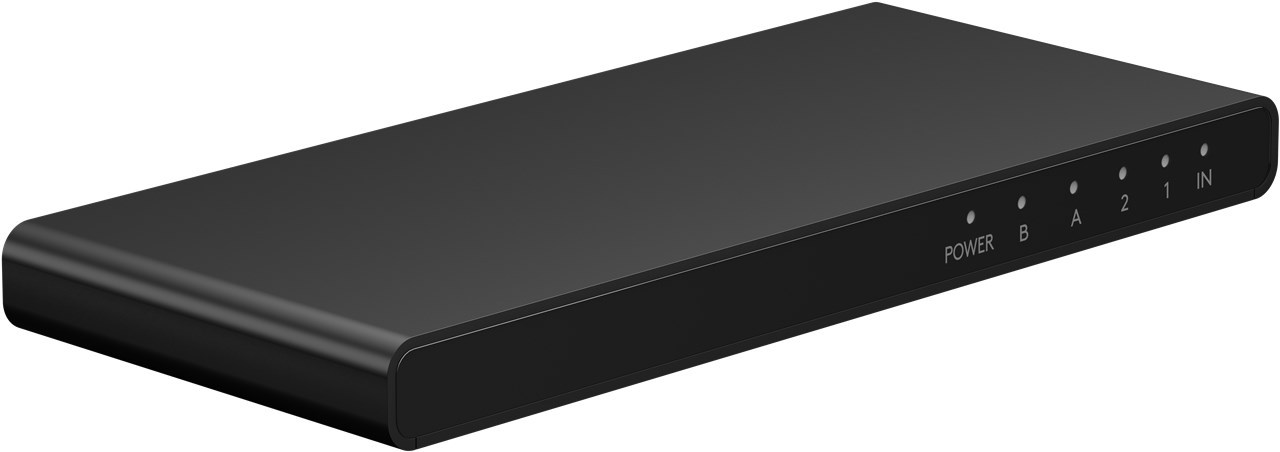 Goobay HDMI™-Splitter 1 auf 2 (4K @ 60 Hz) - teilt 1x HDMI™-Eingangssignal auf 2x HDMI™-Ausgänge auf
