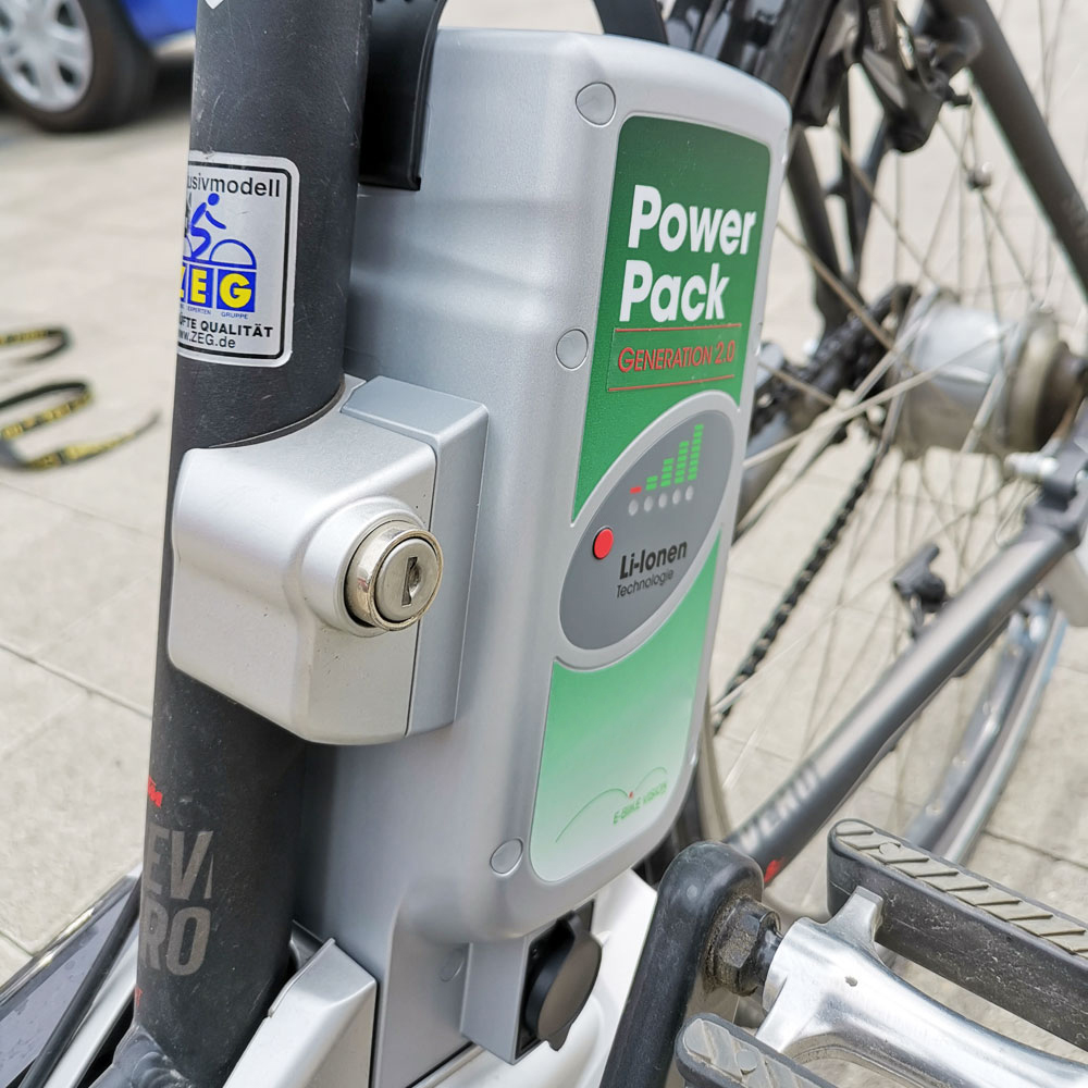 E-Bike Akku passend für Panasonic Power Pack 26 Volt mit 23 Ah max. 583 Wh für Sitzrohr