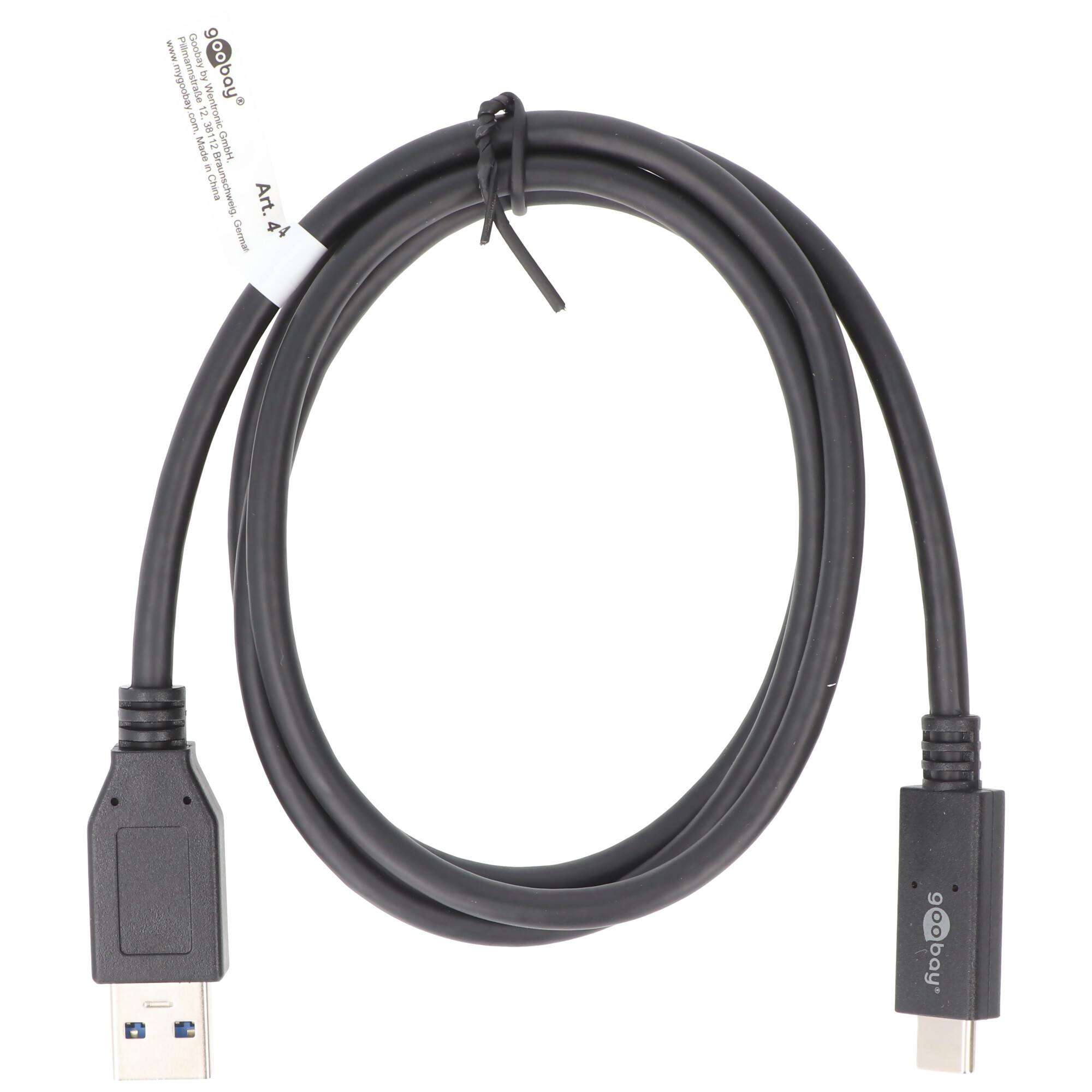 USB-C Lade- und Synchronisationskabel USB 3.1 Generation 2 für alle Geräte mit USB-C Anschluss, 1 Meter schwarz, 3A