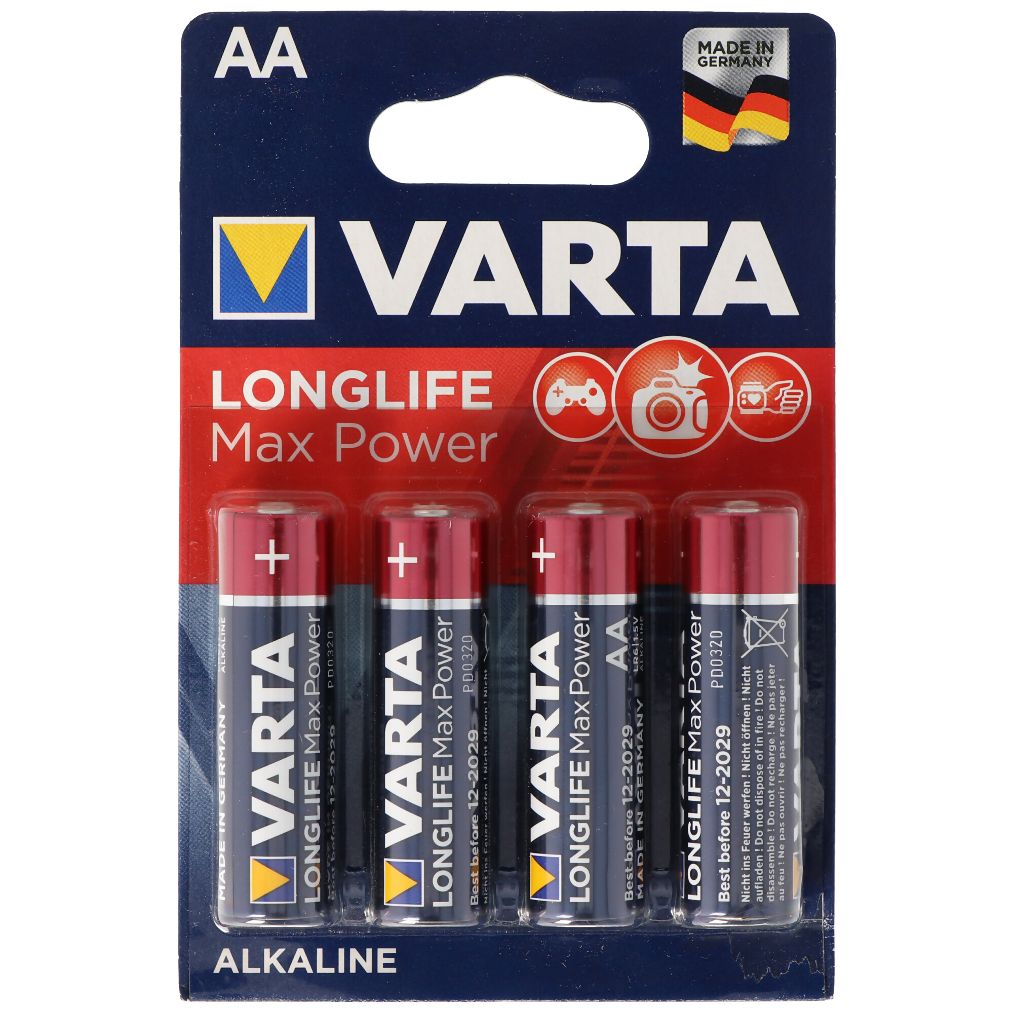 Varta Longlife Max Power (ehem. Max-Tech) 4706 Mignon AA Batterie 4-er Blister
