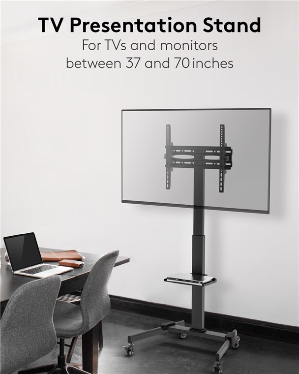 Goobay TV-Präsentationsständer Basic (Größe L) - Halterung für Fernseher oder Monitore zwischen 37 und 70 Zoll, 94-178 cm bis 35 kg