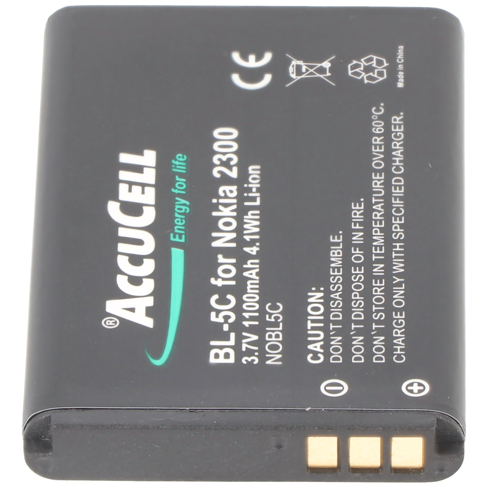 AccuCell Akku passend für Nokia 6030, BL-5C, 1100mAh