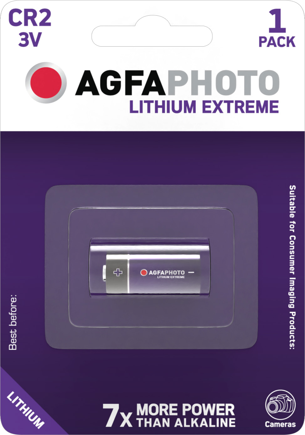 Agfaphoto Batterie Lithium, CR2, 3V Extreme Photo, Retail Blister (1-Pack)