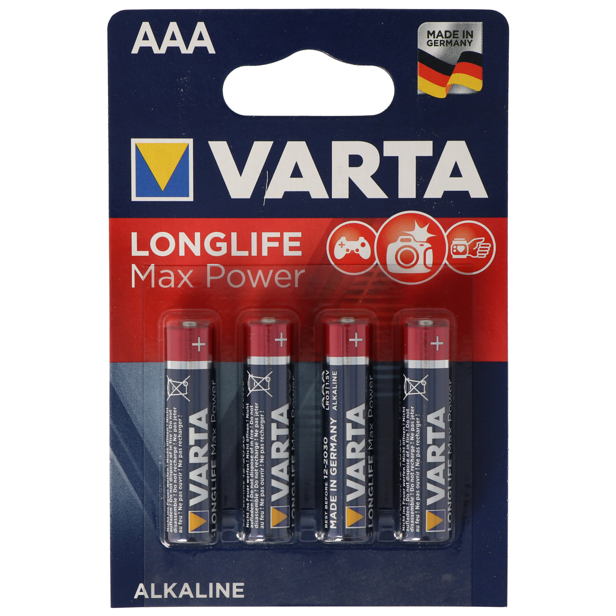 Varta Longlife Max Power (ehem. Max-Tech) 4703 Micro AAA Batterien 4-er Blister