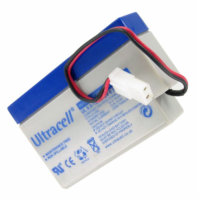 UL0.8-12 Ultracell Blei Akku 12 Volt 0,8Ah mit Kabel und AMP-Stecker (bitte unbedingt Stecker mit Ihrem vergleichen)