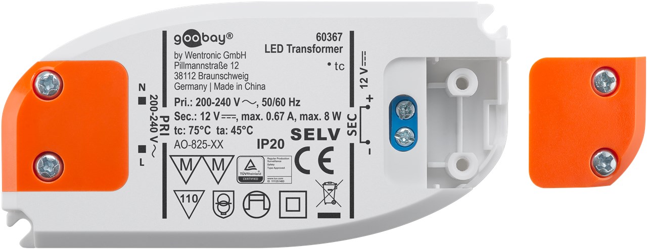 Goobay LED-Trafo 12 V/8 W - 12 V DC für LEDs bis 8 W Gesamtlast