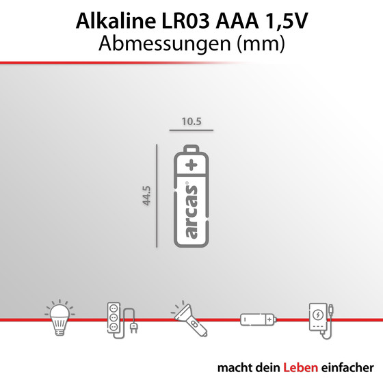 Sparpack 32+4free Arcas Alkaline LR03 Micro AAA 1,5V