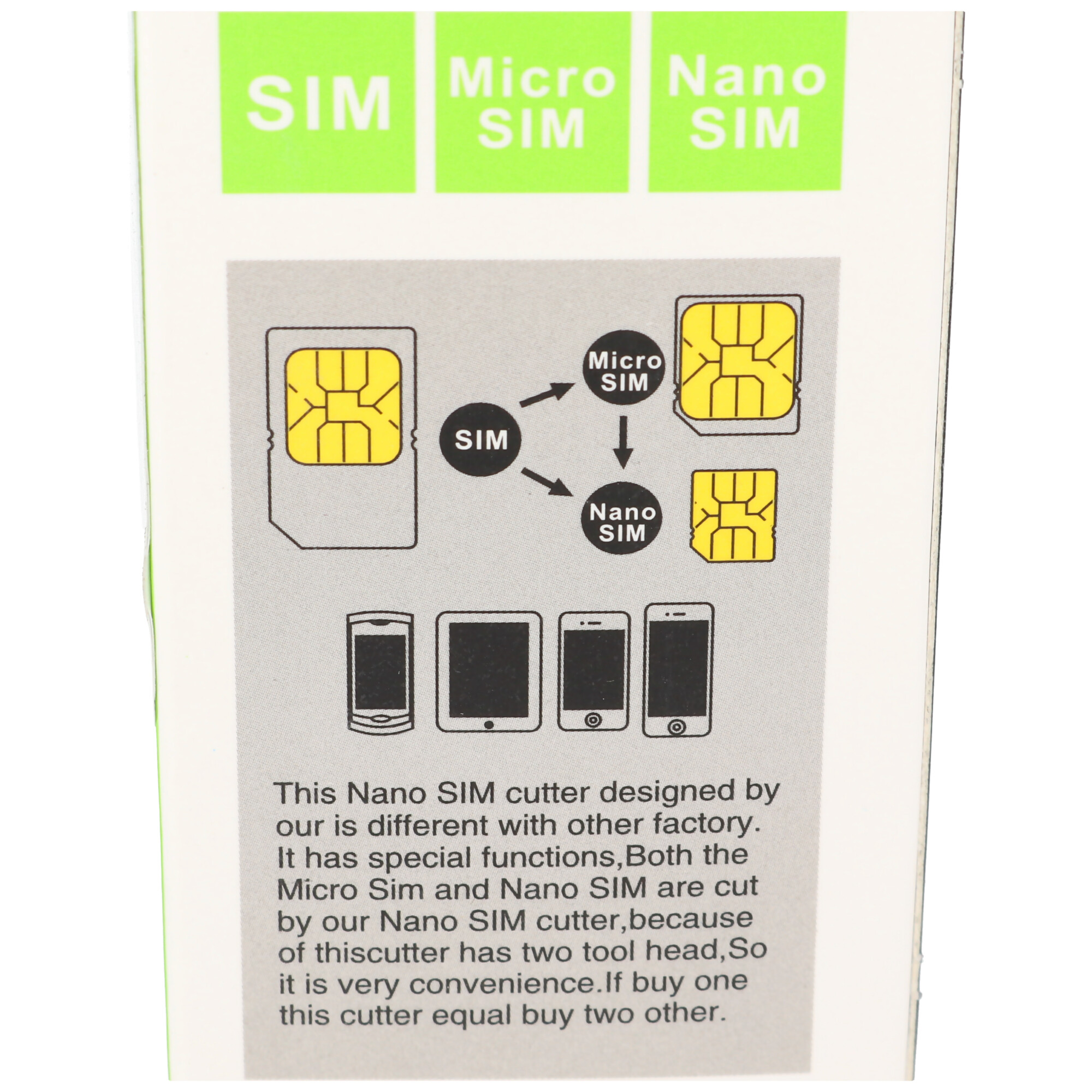 Stanzer für SIM-Karten auf Micro-SIM, Nano-SIM inkl. Adapter
