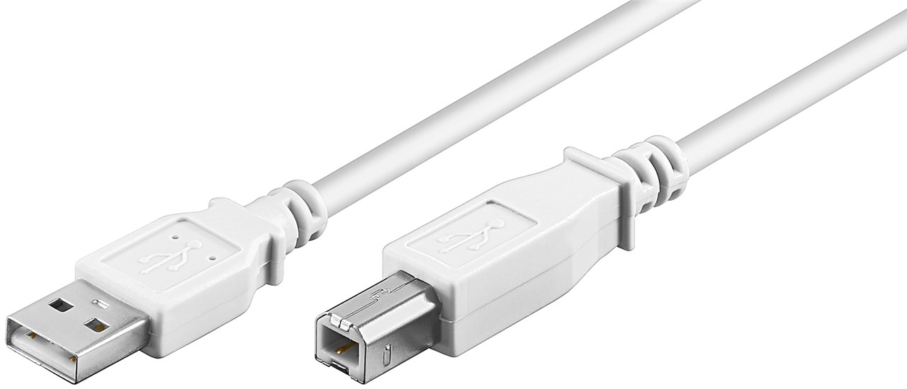 Goobay USB 2.0 Hi-Speed Kabel, weiß - USB 2.0-Stecker (Typ A) > USB 2.0-Stecker (Typ B)