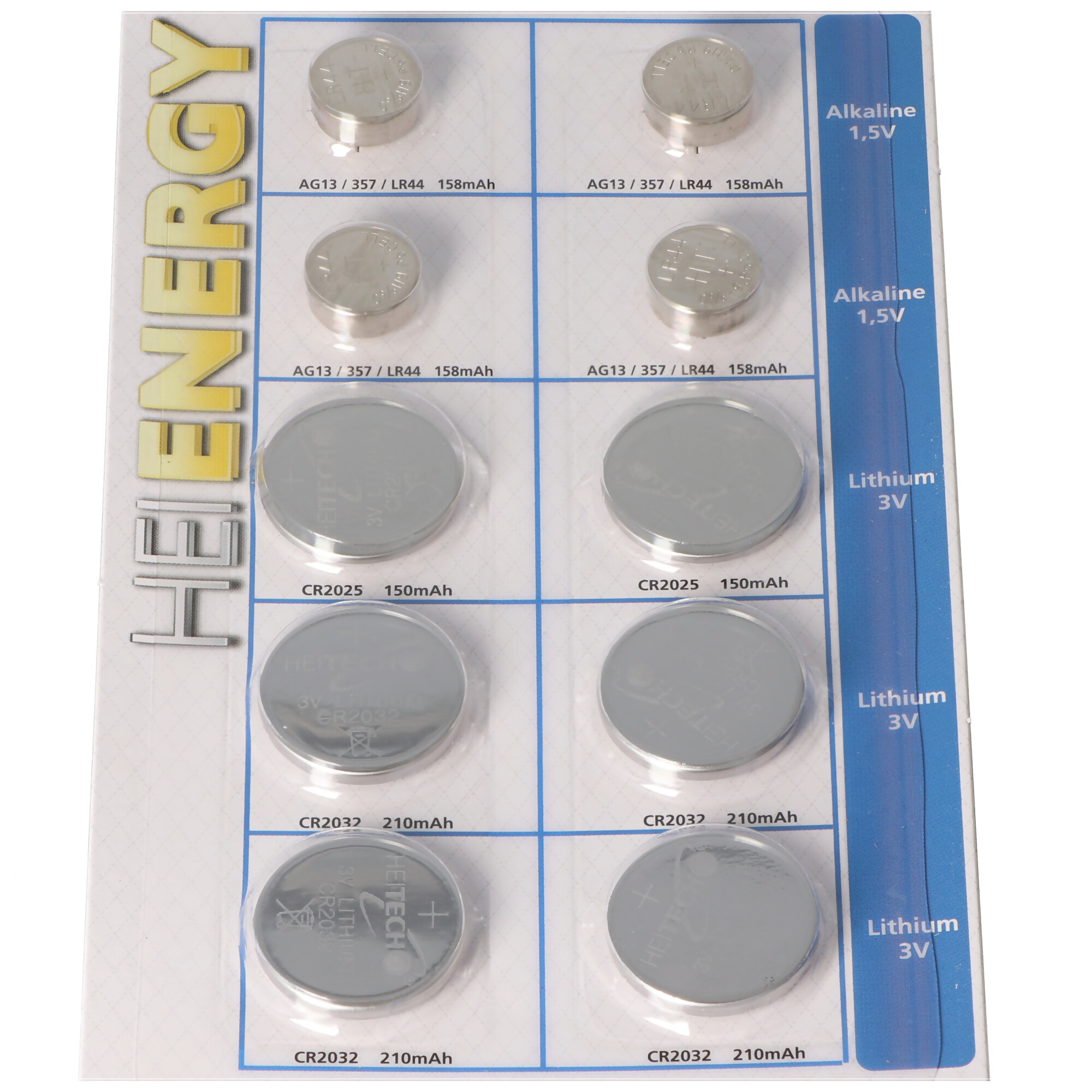 10 Stück Alkaline und Lithium Knopfzellen Batterien, für viele Anwendungsgebiete, sortiert im Set