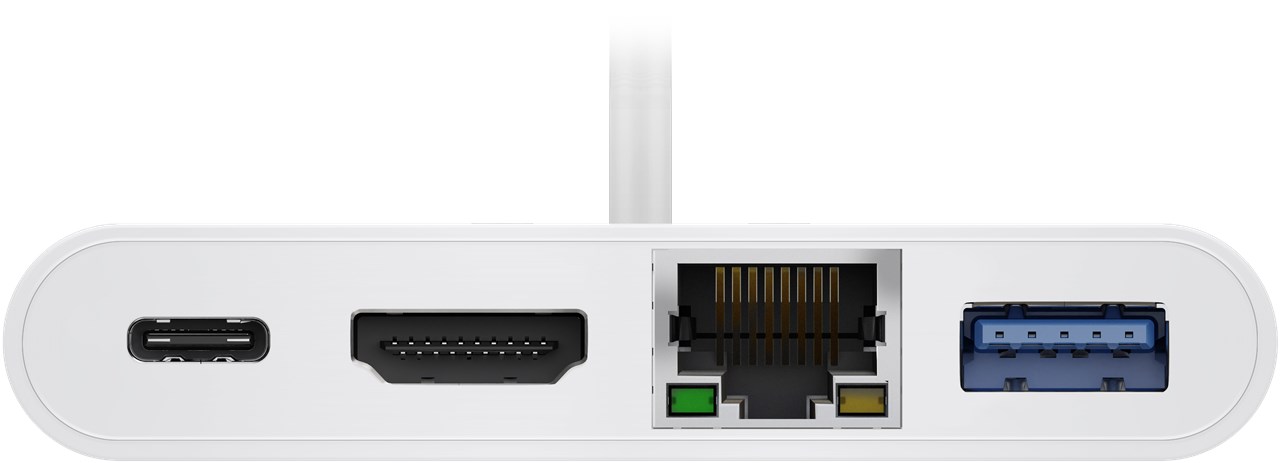 Goobay USB-C™ Multiport-Adapter (HDMI™ + Ethernet, 60 W Power Delivery) - Erweitert ein USB-C™ Gerät um einen Ethernet, einen HDMI™- und einen USB 3.0-Anschluss